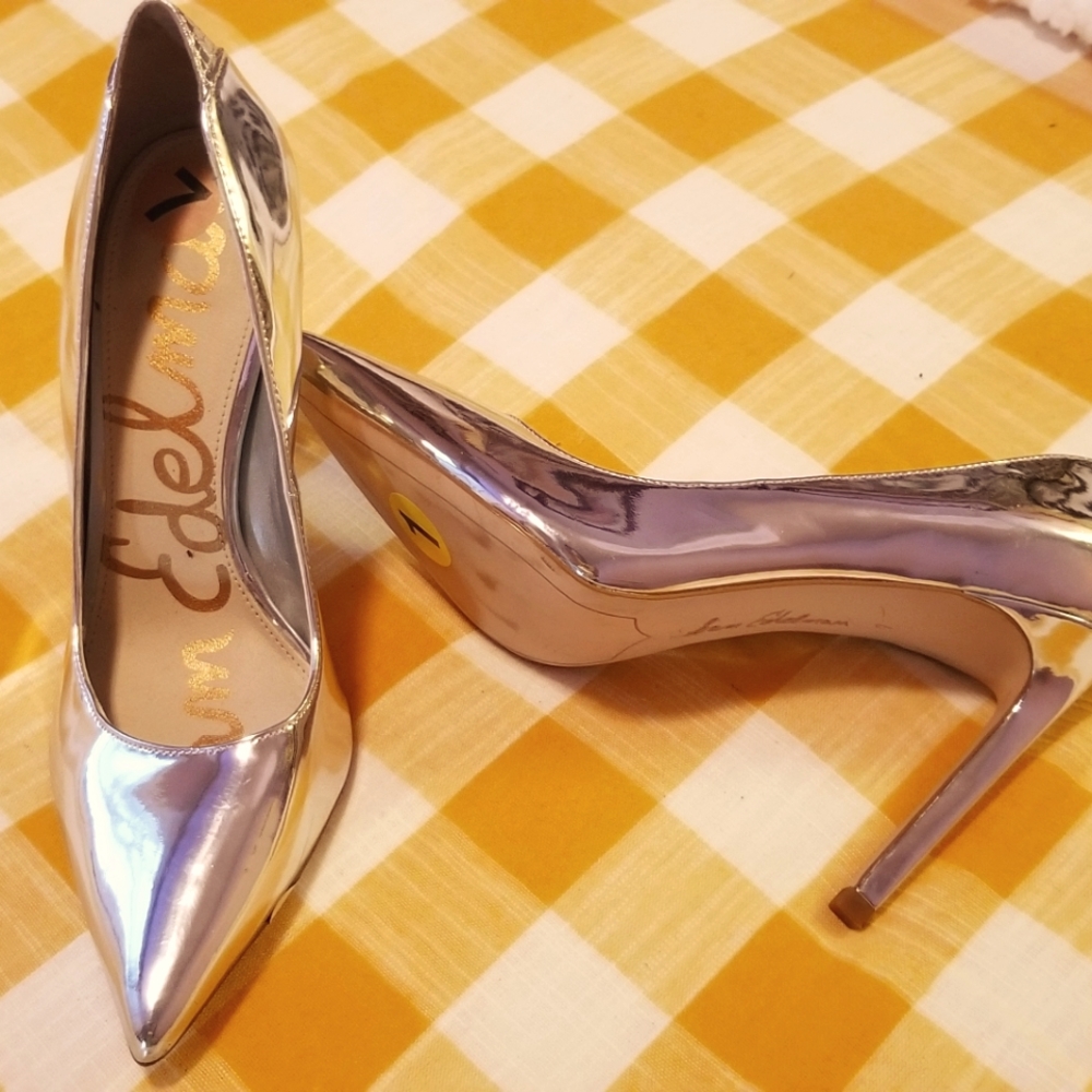 Sam Edelman Silver Heels Sz 7